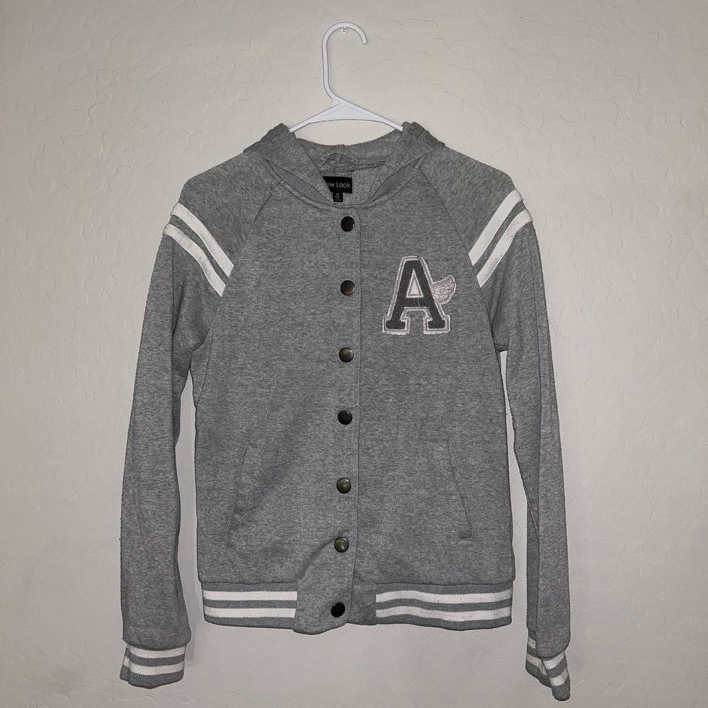 Grey varsity hoodie